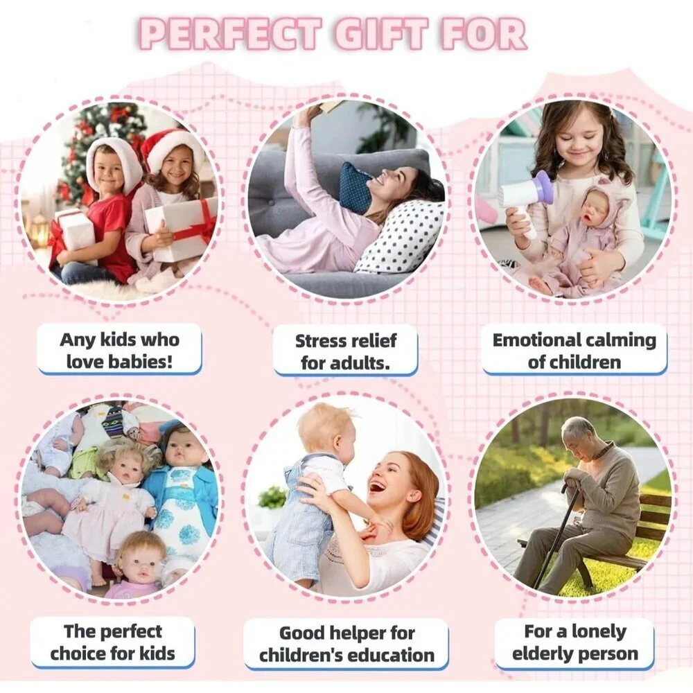 🆕17 Inch Realistic Reborn Baby Doll Silicone-Made & Lifelike Newborn Baby Girl